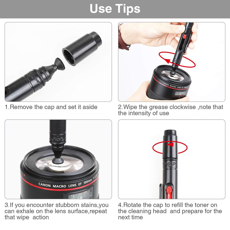 [AUSTRALIA] - Zacro 14-in-1 Proonal Camera Cleaning Kit (with Carry Case), Including Blowing Bottle/Detergent/Cleaning Pen/Cleaning Brush/Cleaning Swabs/Cleaning Cloth Black 