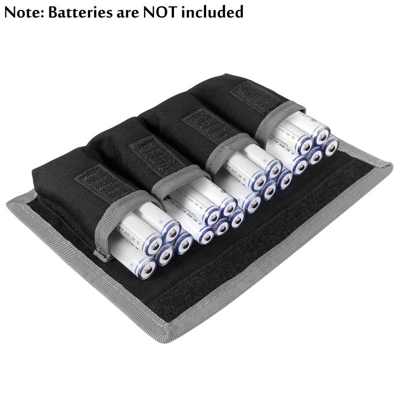 Meking 2 Pcs DSLR Battery Case Holder Storage Bag (4 Pocket) for AA/AAA Battery and LP-E6 LP-E8 LP-E10 LP-E12, EN-EL14 EN-EL15, NP-FW50 NP-F550 NP-FM500H (Gray+Blue)