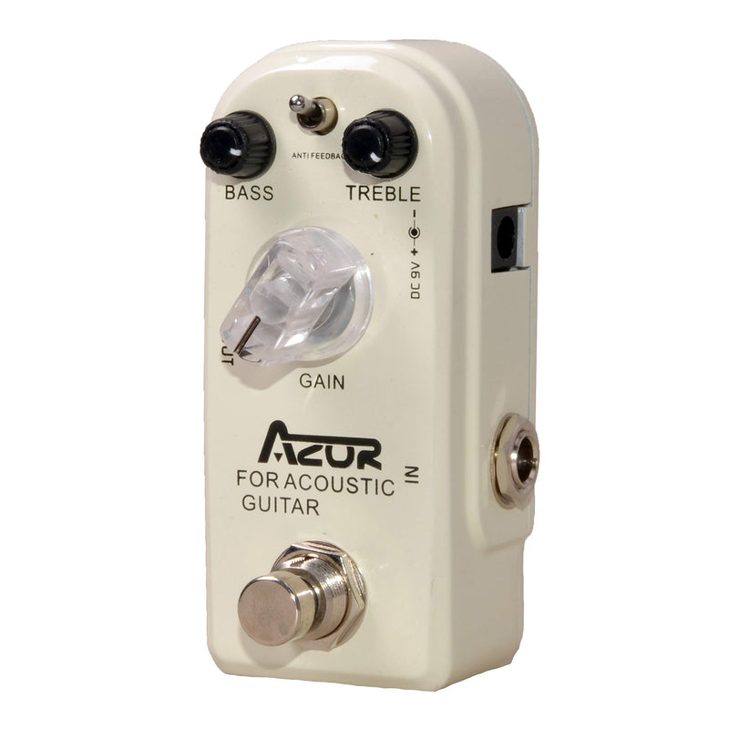 [AUSTRALIA] - AZOR Acoustic Guitar Effect Pedal with True Bypass for Acoustic Guitar Super Mini White AP318 