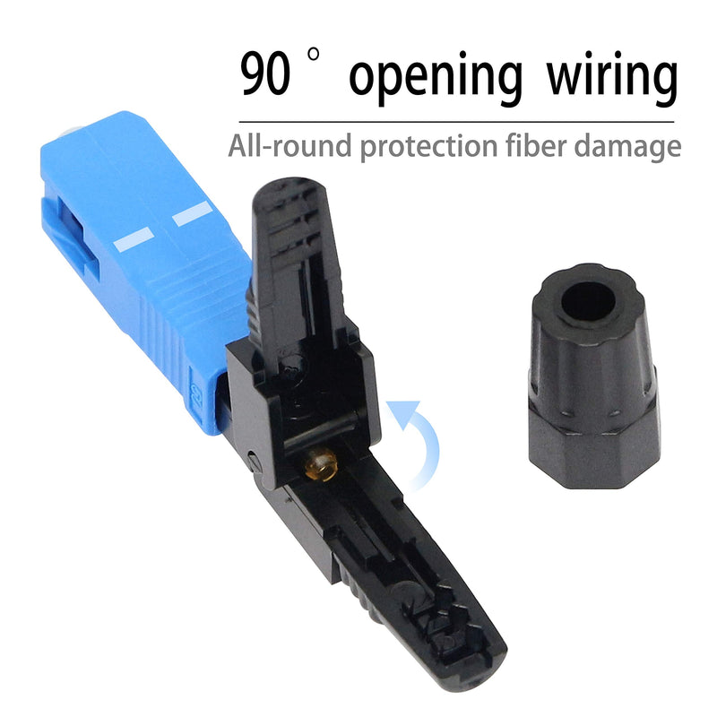 GELRHONR FTTH SC/UPC(APC)-C Fiber Quick Connector, Optic Fiber Fast Connector Adapter for FTTH ODF CATV-10PCS