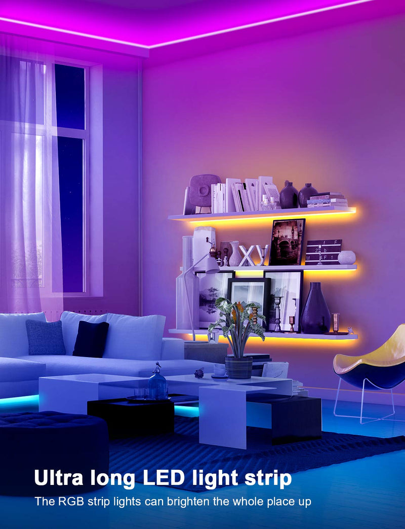 [AUSTRALIA] - Nexillumi 20 ft LED Lights for Bedroom with Remote Color Changing LED Strip Lights 