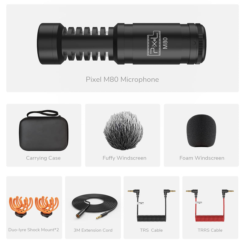 Camera Microphone, Shotgun Microphone Professional Super Cardioid Video Microphone with 10ft Extension Cable, Perfect for iPhone, Android Smartphones, Canon EOS, Nikon DSLR Cameras and Camcorders