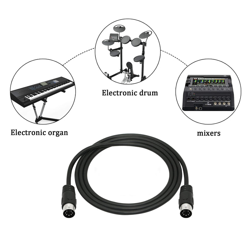 [AUSTRALIA] - CERRXIAN Din 7Pins Male to Male Speaker Audio System Signal Control Cable (1.5m) 1.5m 