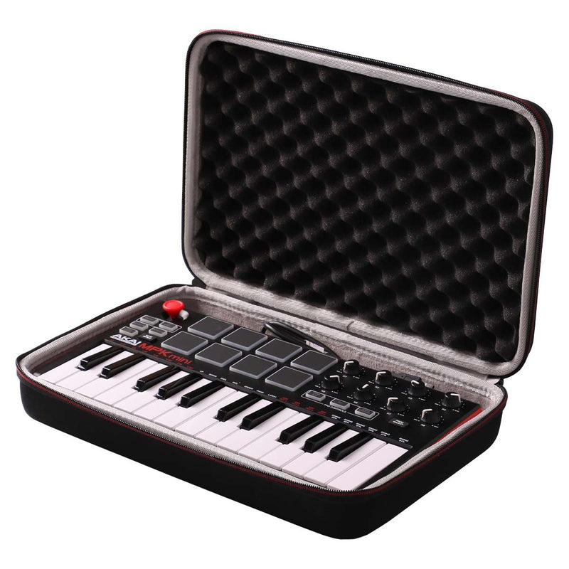 LTGEM Travel Hard Carrying Case for Akai Professional MPK Mini MKII & MK3 & MPK Mini Play | 25-Key Ultra-Portable USB MIDI Drum Pad & Keyboard Controller A-Gray