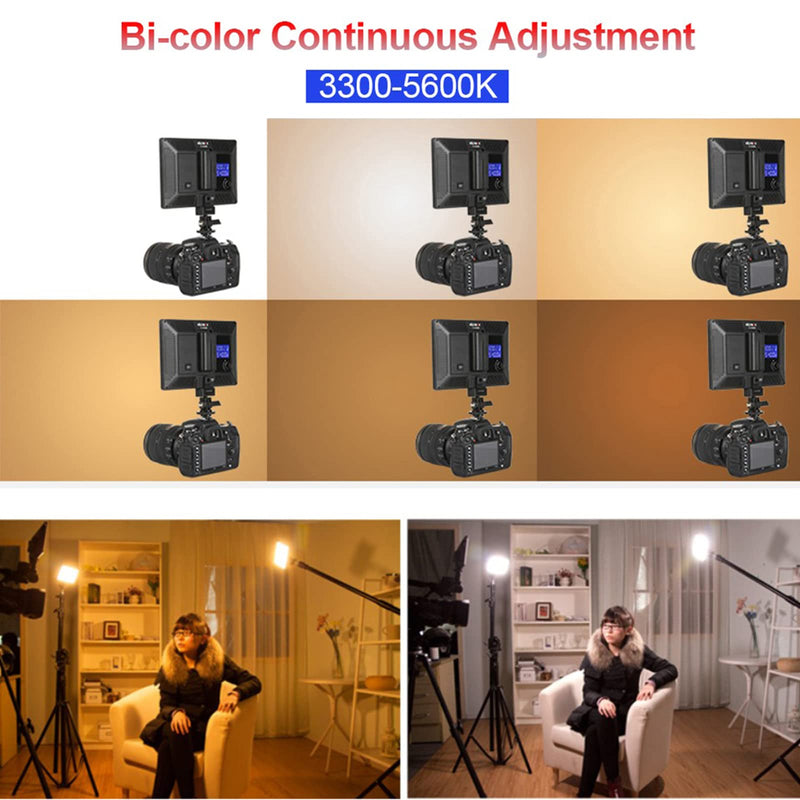 VILTROX L116T On-Camera 3300K-5600K Bi-Color LED Video Light with LCD Display, Dimmable Brightness, CRI 95+ for Conference Podcast Live Broadcast Interview Vlog Lighting (No Batteries)