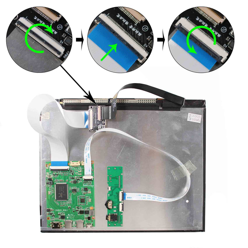 VSDISPLAY 9.7 Inch IPS LCD Screen 2048x1536 9.7'' LP097QX1/LTL097QL01/HQ097QX1 with Type-C Mini HD-MI LCD Controller Board VS-RTD2556HC-V2 9.7'' LCD with type-c mini HD-MI board VS-RTD2556HC-V2