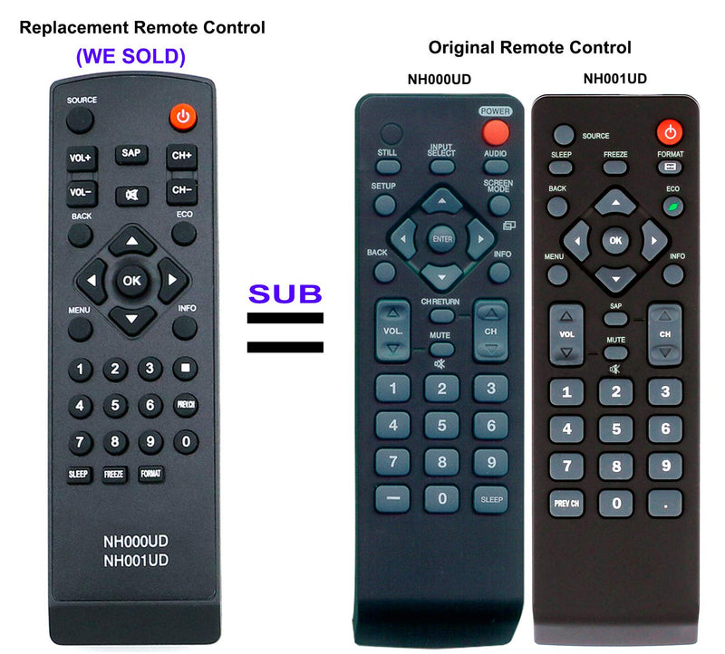 NH001UD Remote Control fit for Emerson Sylvania LCD LED TV LC320EM1 LC320EMX LC401EM2 LC407EM1 LC320EM2 LC370EM2 LC320EM1F LC320EM2F LC320EMXF LC401EM2F LC401EM3F LC260EM2A CLC320EM2F CLC401EM2F