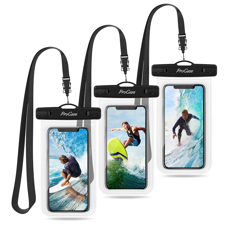 3 Pack ProCase Universal Cellphone Waterproof Pouch Dry Bag Underwater Case Bundle with 6 Pack ProCase Universal Waterproof Pouch Cellphone Dry Bag Underwater Case