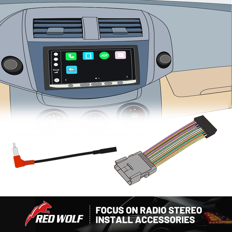 [AUSTRALIA] - RED WOLF Stereo Wiring Harness Pre-Installed Wire Connectors Compatible with Ford 1999-2006 Ranger Explorer, 1998-2005 Lincoln Mercury Stereo Wire Cable Plug Install Aftermarket CD Player Receiver 