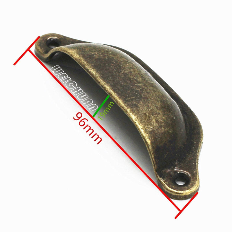 WEICHUAN 20PCS Antique Bronze Iron Drawer Knobs Pulls Handles - Vintage Kitchen Cabinets Furniture Wardrobe Medicine Pull Handle (Length: 96mm Width: 30mm) 20PCS Bronze
