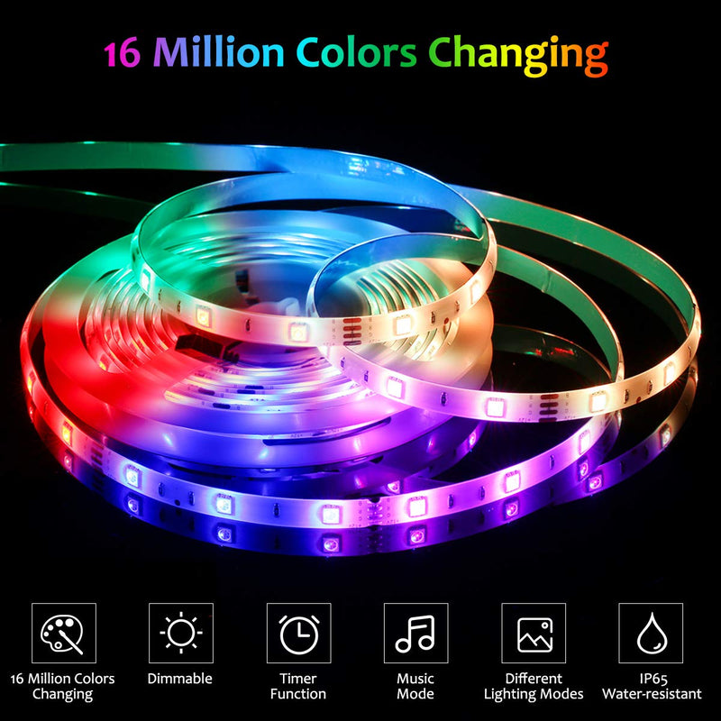 [AUSTRALIA] - Tomshine Waterproof Smart Wifi LED Strip Lights, Alexa LED Lights 16.4ft 150 LEDs Music Sync Color Changing App Remote Control Google Home Rope Light for Bedroom Home Party Decoration 