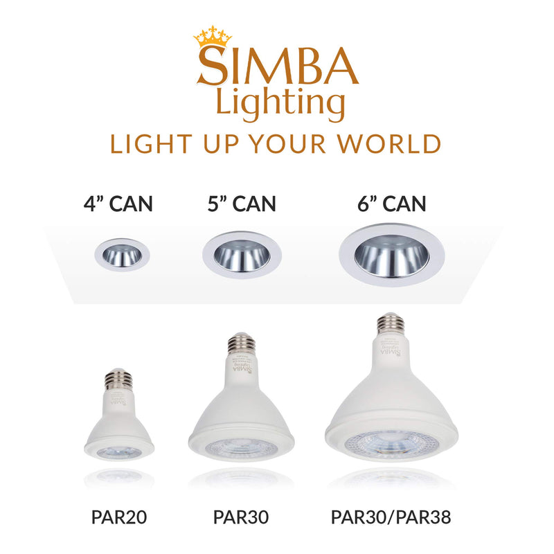 LED PAR20 Light Bulb 6W 38deg Spotlight Dimmable (6-Pack) by Simba Lighting for Indoor Recessed Can, Range Hood and Outdoor PAR 20, 120V E26 Base, 40W to 50W Halogen Replacement, 3000K Soft White