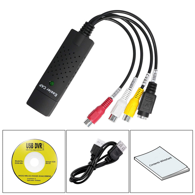 YACSEJAO Digital USB 2.0 Video Capture Card Converter,USB 2.0 Video Adapter with Audio for Windows Xp, 2000, Vista, Window 7, Window 8