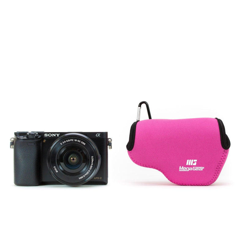 MegaGear ''Ultra Light'' Neoprene Camera Case Bag for Sony NEX-6, Sony NEX-7, Sony NEX-F3 with 16-50mm Lens (Hot Pink) Hot Pink