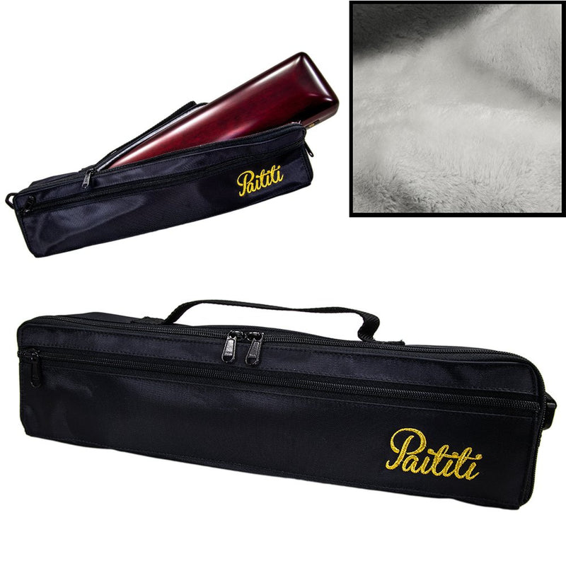 Paititi Brand New C Flute Hard Case Cover w Side Pocket/Handle/Strap Black Color