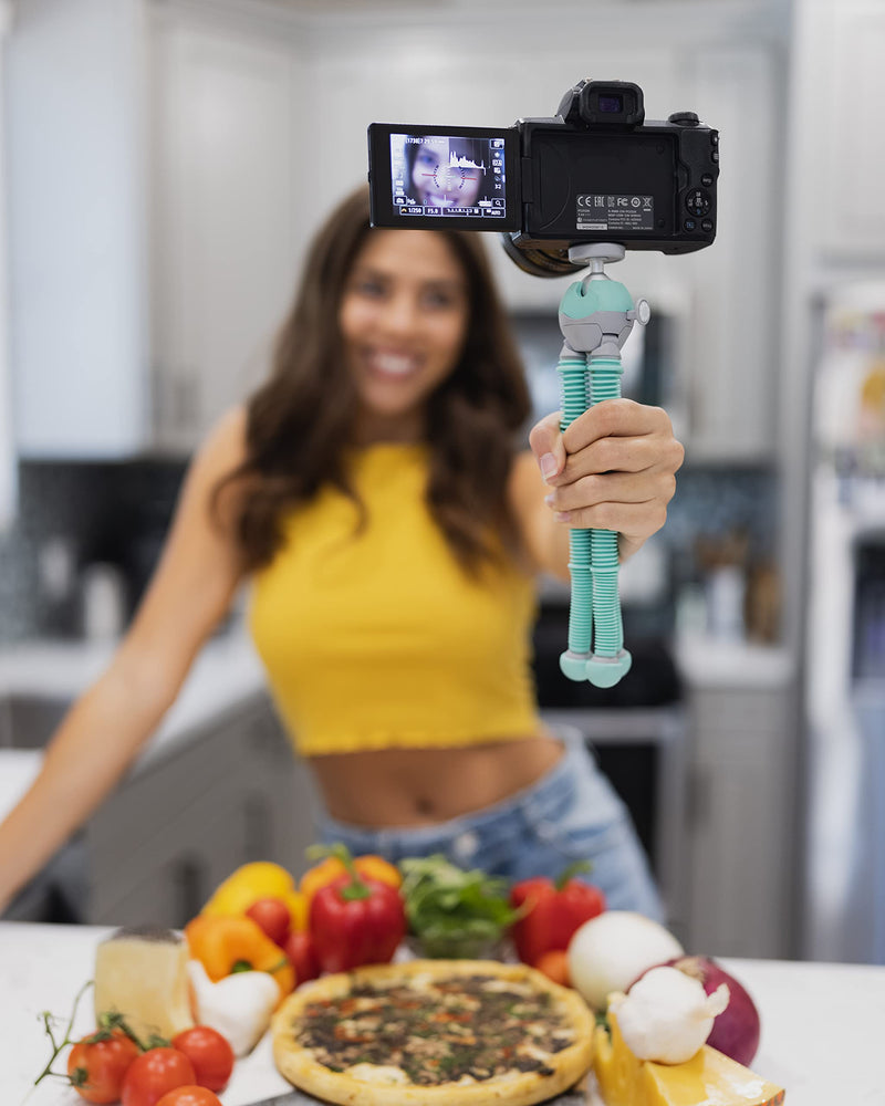 JOBY PodZilla Medium Kit, Flexible Tripod with Ball Head Included and GripTight 360 Phone Mount, for Smartphones and Compact Mirrorless Cameras or Devices up to 1 Kg, Blue Medium Kit Teal