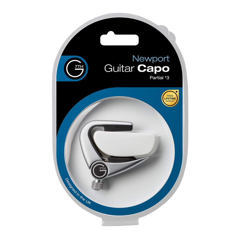 G7th Newport Partial #3 Capo - 3 String Pressure Touch Guitar Capo - Silver