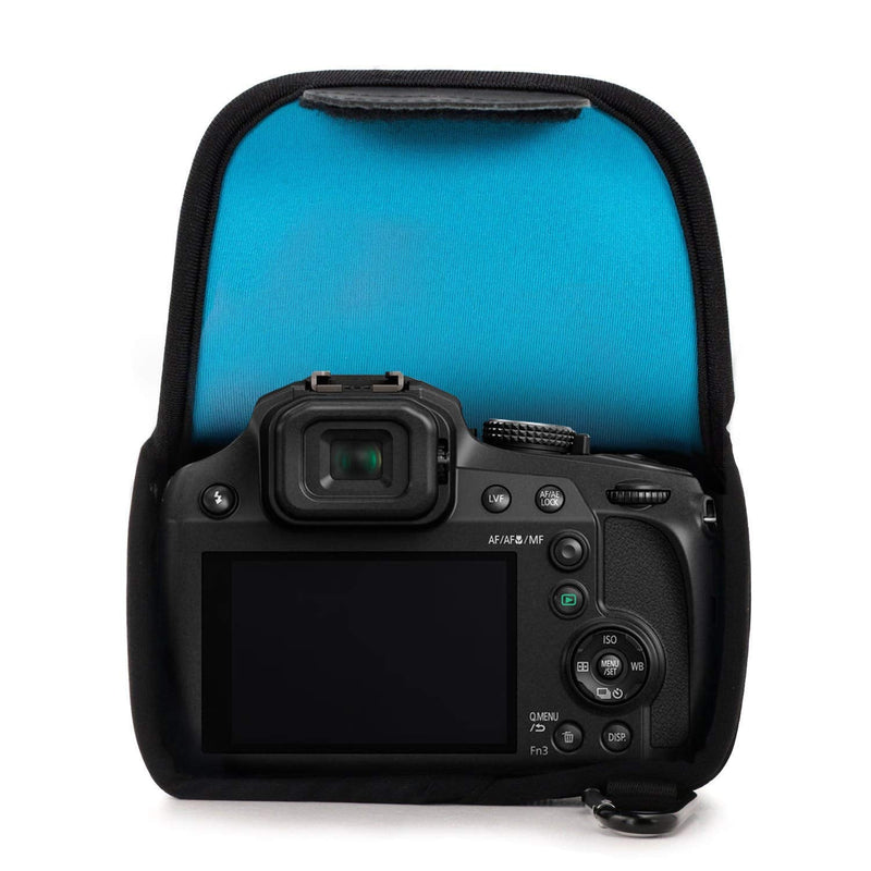 MegaGear Panasonic Lumix DC-FZ80, FZ82, DC-FZ70, FZ72 Ultra Light Neoprene Camera Case, with Carabiner - Blue - MG1167