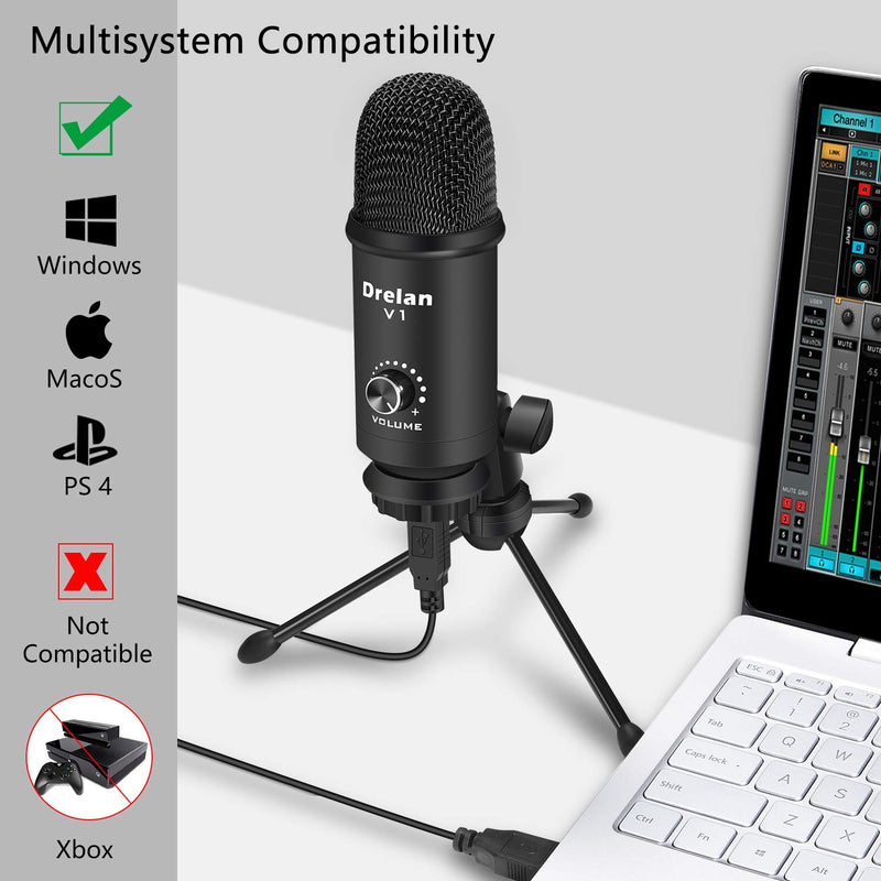 [AUSTRALIA] - USB Microphone, Condenser desktop Computer Mic 192KHZ/24BIT Plug & Play with Professional Sound Chipset, for PC Voice Recording,Podcasting,Skype,YouTube,Games,Google Voice Search USB Microphone 