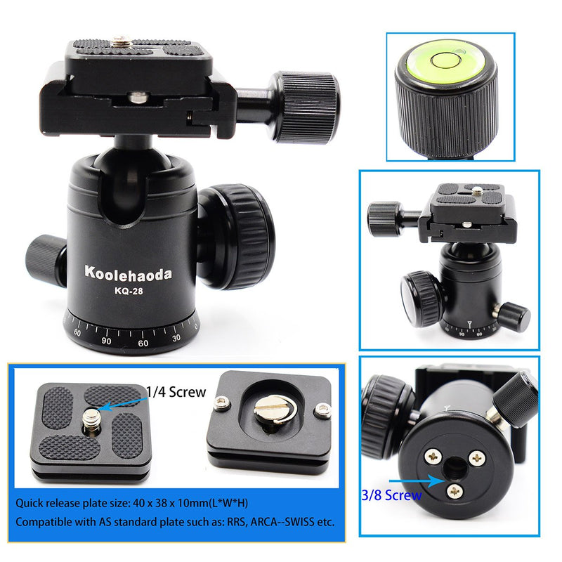 Koolehaoda Travel Portable H-50 Mini Tripod Compact Desktop Macro Mini Tripod with Ball Head for DSLR Camera Canon Nikon (H-50)