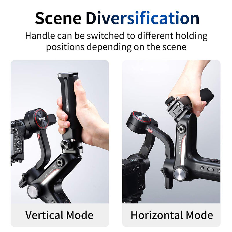 UURig Handle Grip for ZHIYUN Weebill-S w Cold Shoe Extension Monitor Mount, DH14 Top Hold Handle, Support 2 Mount Angle Weebill S Handheld Video Shooting Accessories