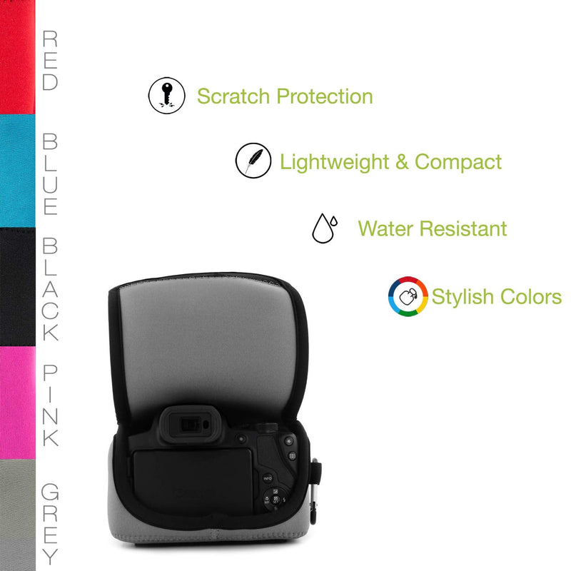 MegaGear MG1574 Ultra Light Neoprene Camera Case Compatible with Canon PowerShot SX70 HS - Gray One Size