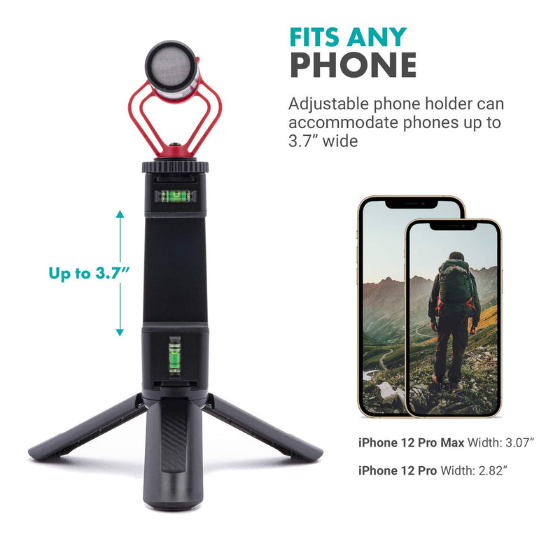 Movo Smartphone Vlogging Kit with Phone Tripod Mount, Shotgun Mic, and Mini Tripod for Camera - On Camera Microphone Compatible with iPhone and Android - Handheld Tripod and Directional Microphone