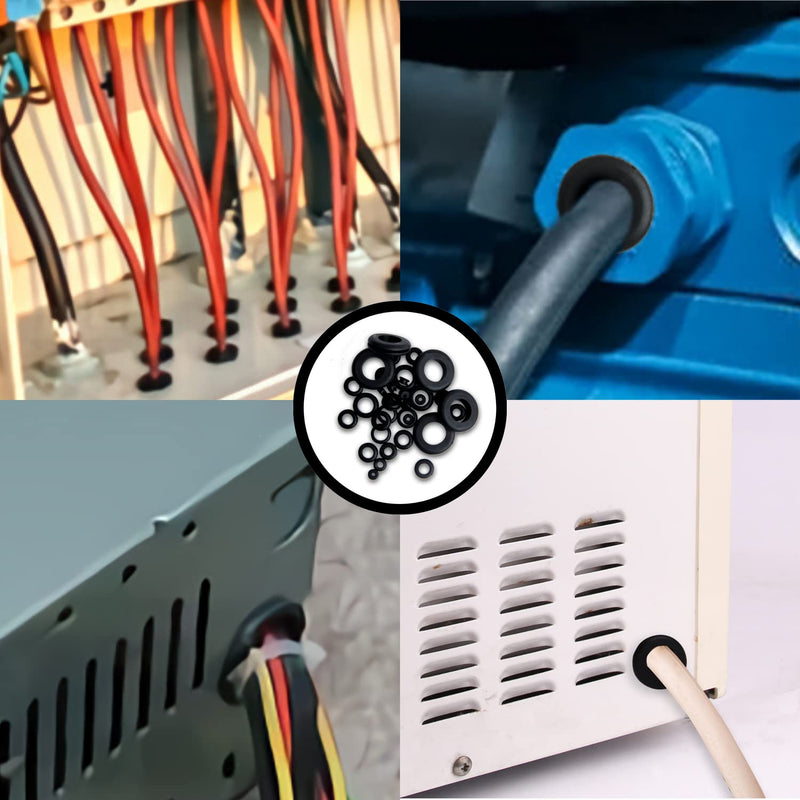 [AUSTRALIA] - Brexxty Pack of 180 Rubber Grommet Kit in 8 Sizes – Rubber Wire Grommets with Compact Assortment Box for Wiring, Plumbing, Hardware Repair, and Automotive 