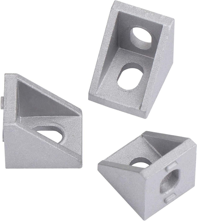 KOOTANS 20pcs 2020 Series Corner Bracket Right Angle 2 Hole Aluminum Brackets Connector for 20x20mm Aluminum Extrusion Profile with Slot 6mm