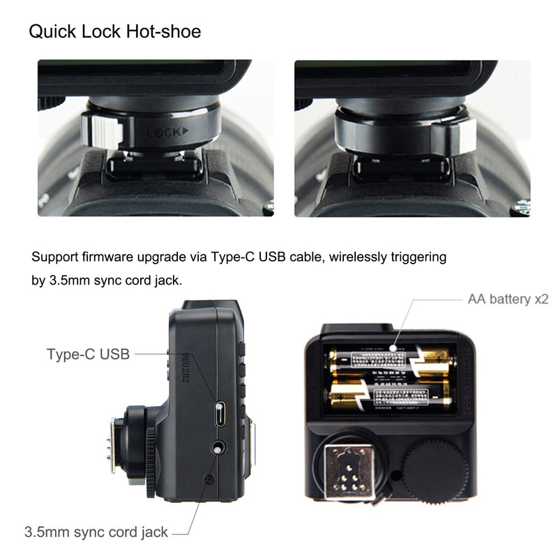 Godox X2T-F TTL Wireless Flash Trigger for Fujifilm, Support 1/8000s HSS Function, 5 Dedicated Group Button and 3 Function Button for Quick Setting