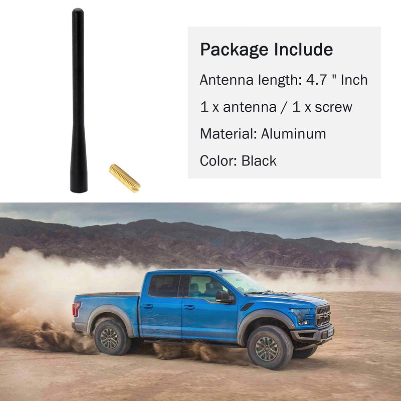 [AUSTRALIA] - Anina 4.7'' Car Short Antenna Mast for 2009-2018 Ford F150 Aluminium Alloy Truck Antenna for AM/FM Radio Reception Car Wash Proof 4.7 Inch 