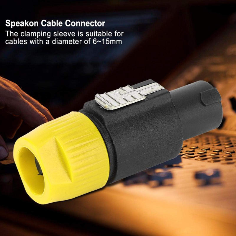 10PCS C-NL4FC Humanized Conductive Speakon Cable Adapter Connector Audio Speakon Cable Mount Connector Twist Lock Speaker Plug for Cables 6~15mm(Yellow) Yellow