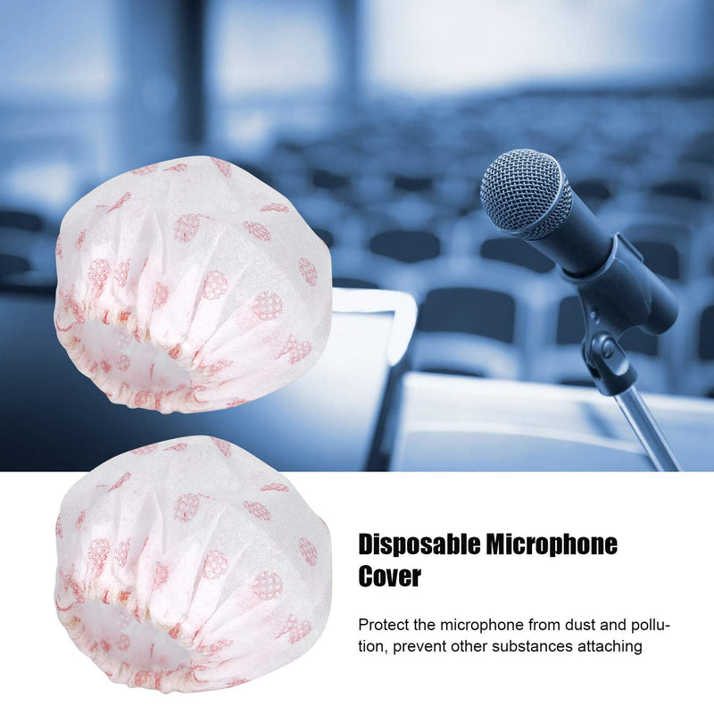 Stage Microphone Cover, 100Pcs Non-Woven Disposable Microphone Cover Accessory for KTV Interview Stage Performance(A) A