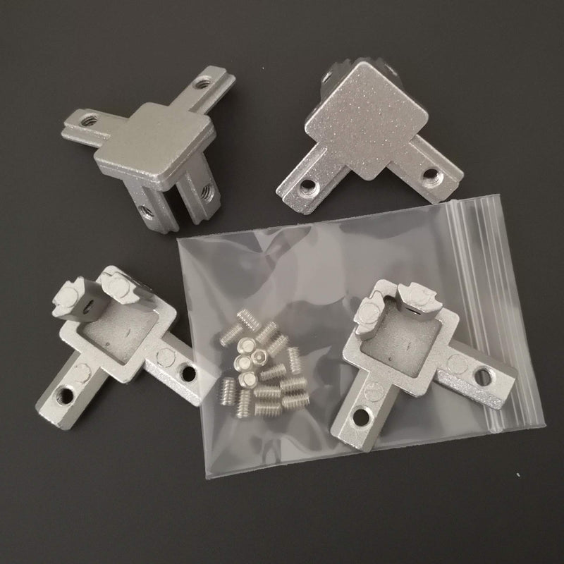 [AUSTRALIA] - 8-Pack 2020 3-Way End Corner Bracket Connector for 2020 Series T Slot EU Standard Aluminum Extrusion Profiles with Set Screws 