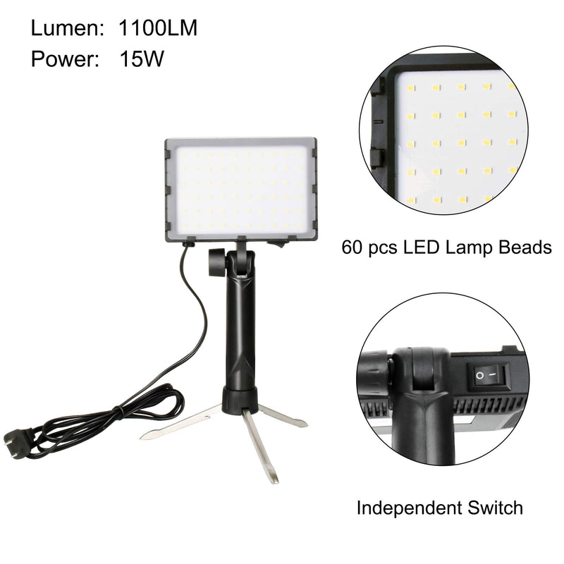 FUDESY Portable Continuous Photography Lighting Kit for Table Top Photo Video Studio Light Lamp, 60 LED Panel Light with Color Filters -2 Sets,FDS60DL2 2-Pack