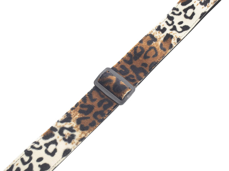 Levy's Leathers 2" Faux-Fur Leopard Print Guitar Strap with Genuine Leather Ends; (MSSF8-LYX) MSSF8-LYX