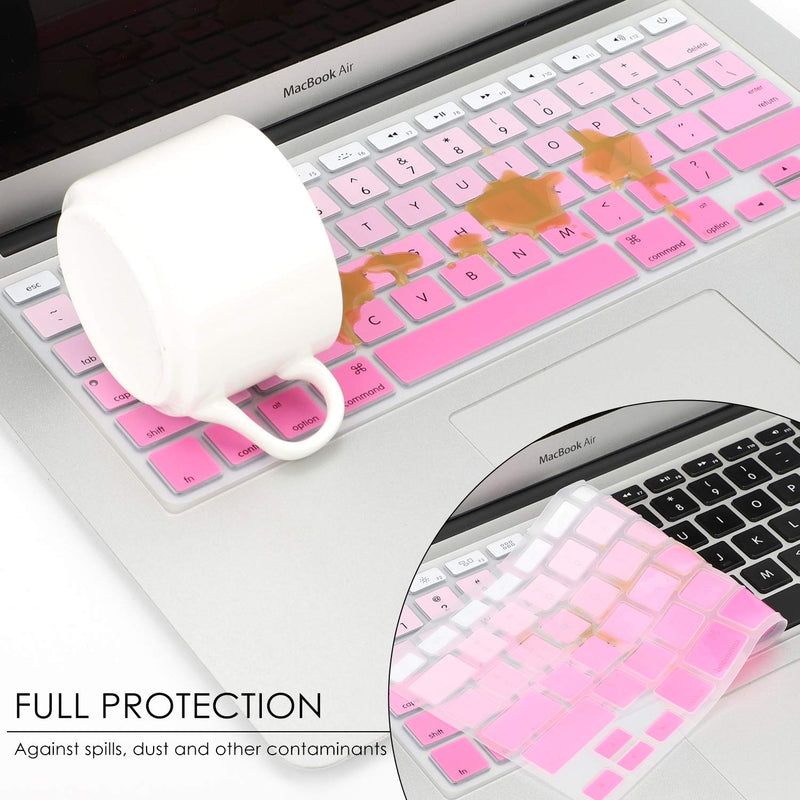 Allinside Pink Ombre Keyboard Cover Skin for MacBook Pro 13" 15" 17" (2015 or Older Version), MacBook Air 13" A1369/A1466, Older iMac Wireless Keyboard MC184LL/B 2010-2017 MacBook Air 13 & 2008-2015 Mac Pro 13/15 Ombre Pink