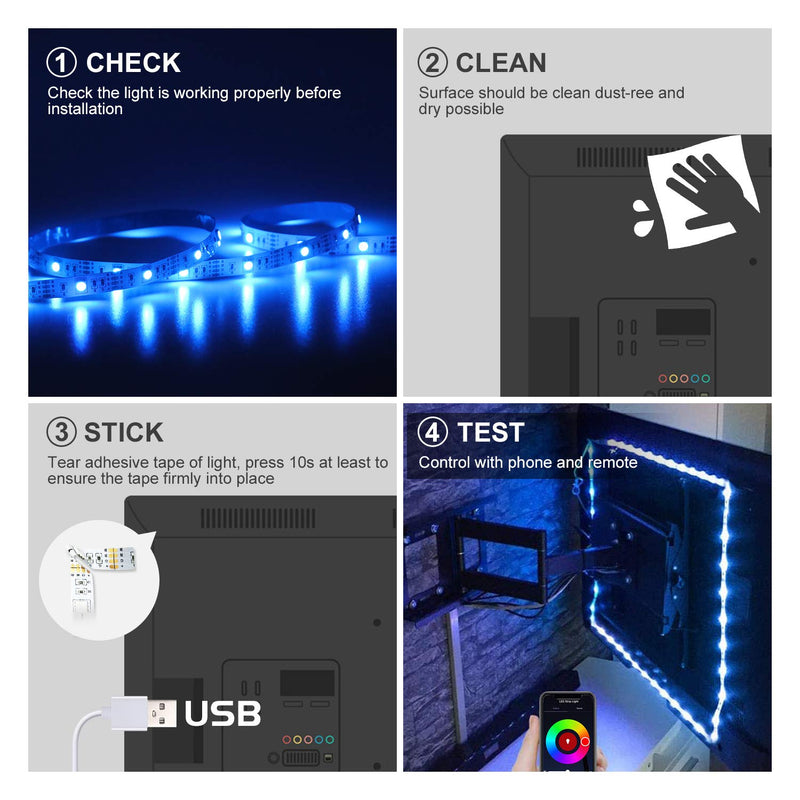 [AUSTRALIA] - TV LED Backlight, TASMOR 9.84ft Smart Led Strip Lights Works with Alexa Google Home WiFi APP Control Color Changing RGB Light Strip USB Powered with 40-Keys IR Remote Controller for 32-60in TV PC 