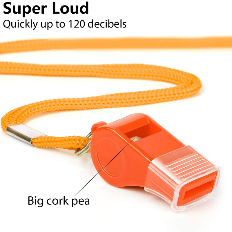 Fya Whistle with Lanyard and Mouth Grip, Super Loud Sports Whistles, Perfect for Coaches, Referees, Emergency, Lifeguard, Survival, Outdoor Orange