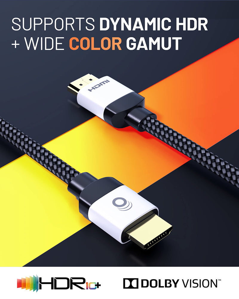 ECHOGEAR Ultra High Speed HDMI 2.1 Cables - Certified 6 Foot Long Cable with Flexible Braided Jacket - Get 4k @ 120Hz On PS5 & Xbox Series X - Supports 8k, HDR, eArc, Dolby Vision, & More