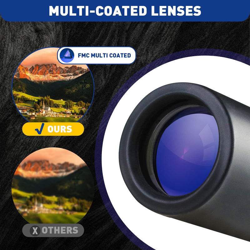 HDAJY Monocular Telescope, Upgrade 30 x 25 HD Night Vision Monocular for Stargazing, Hunting, Black