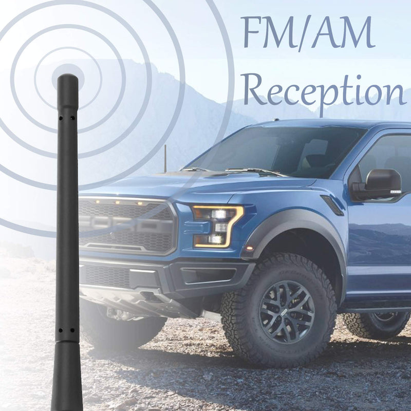 KSaAuto Rubber Short Antenna Accessories for Ford F-150 F150 2009 2010 2011 2012 2013 2014 2015 2016 2017 2018 2019 2020 2021 | 7 Inch Flexible Antenna Mast Replacement | Designed for Optimized FM/AM