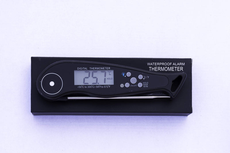 Digital Instant Read Meat Thermometer for Cooking Grill Smokers BBQ Backlight LCD Food Thermometer for Meat with Long Probe and Timer Strong Magnet and Waterproof