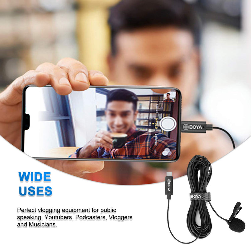 [AUSTRALIA] - BOYA by-M3 Digital USB Type-C Lavalier Microphone Plug and Play Mic with 20ft Cable Compatible with iPad Pro, Mac PC, Samsung, LG, Google Nexus, Other USB-C Type Smartphones 