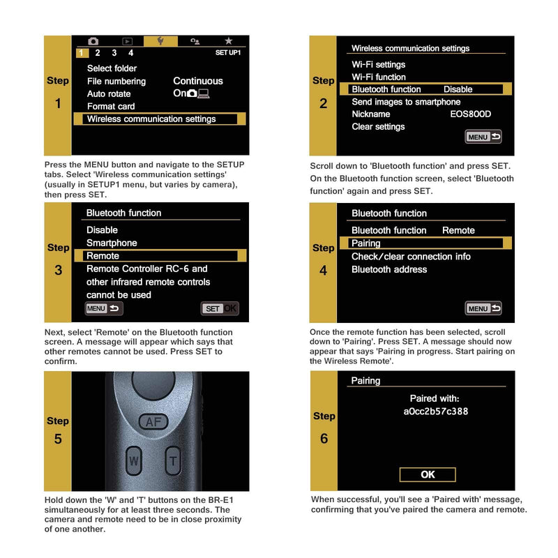 [AUSTRALIA] - Camera Remote Control Wireless Shutter Release for Canon EOS Rebel SL2, SL3, 77D, R5, R6, PowerShot SX70 HS, G7 X Mark III, G5 X Mark II, T7i, M50, EOS RP, R, M6 Mark II. Replace Canon BR-E1 