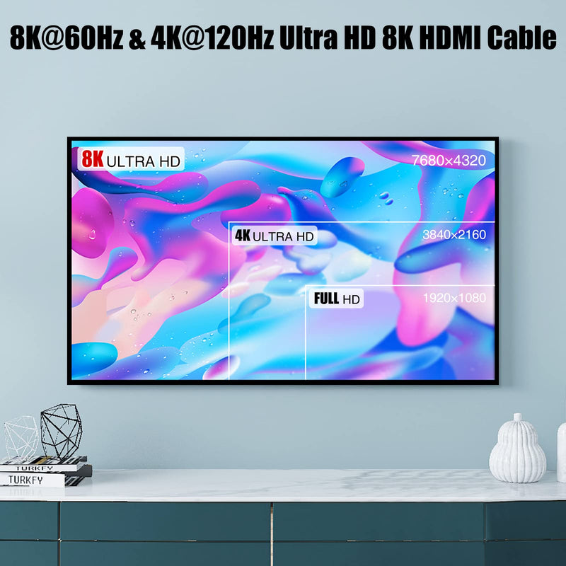 [AUSTRALIA] - 8K Flat HDMI Cable 6.6ft 2Pack, Dbilida Nylon Braided HDMI 2.1 Cable Supports 4K@120Hz, 8K@60Hz, 48Gbps eARC, Dynamic HDR, HDCP 2.2 & 2.3 Compatible with DTS:X, Dolby Vision, PS5/PS4, X-Box Series X 6Feet-2Pack 