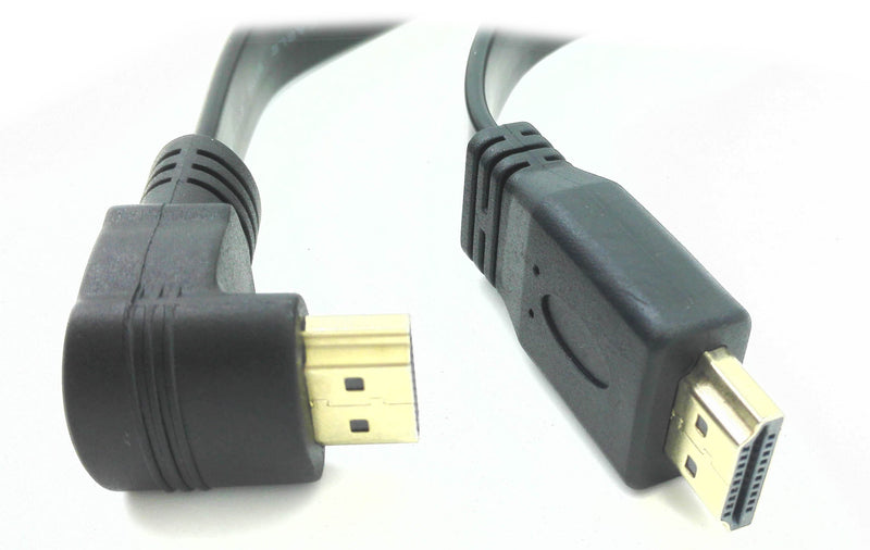 zdyCGTime 1FT Flat Slim High Speed HDMI Extension Cable A Male to 90 Degree Up Angle A Male Cord