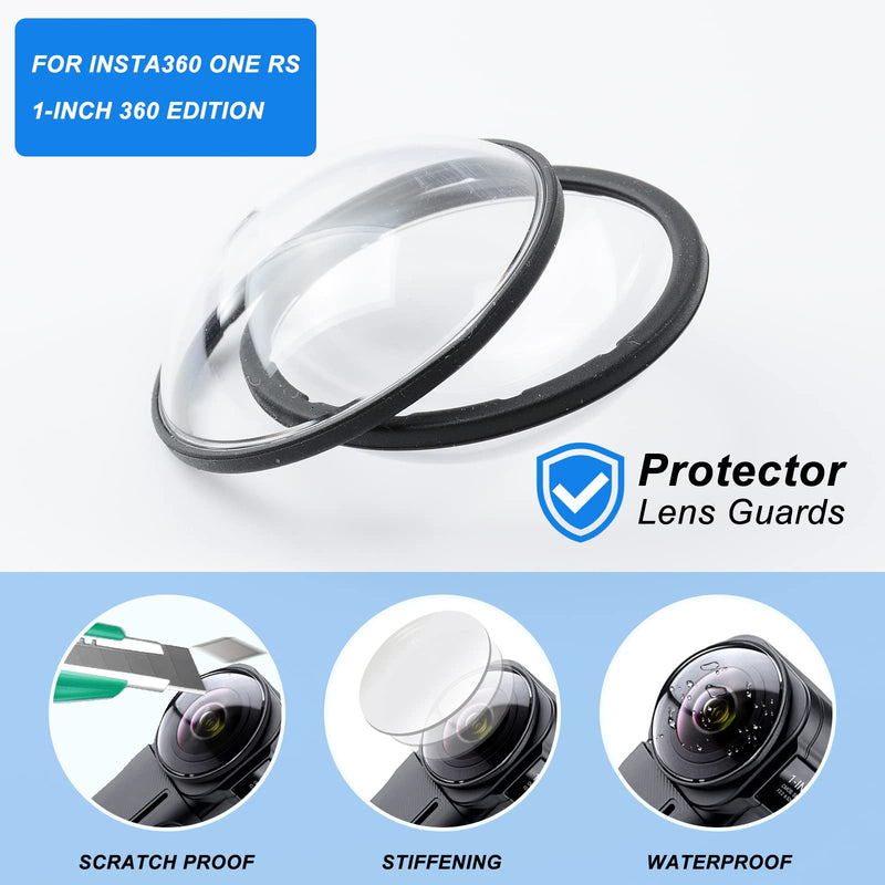 Protector Lens Guards for Insta360 ONE RS 1-Inch 360 Edition，with Silicone Lens Cover