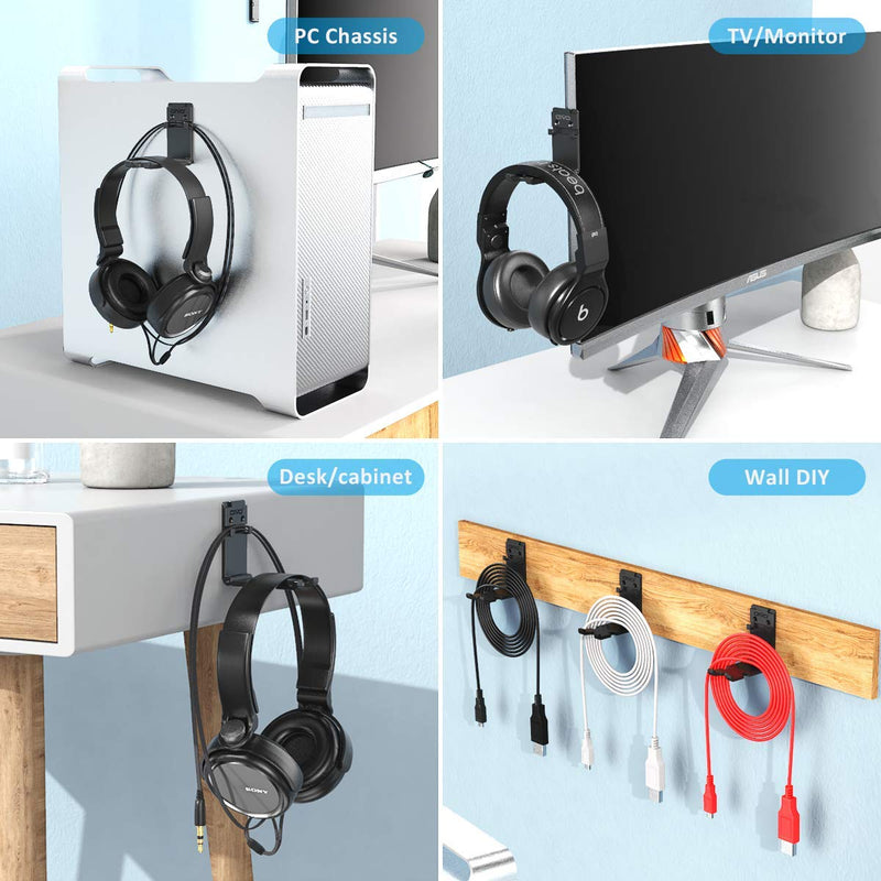 Headphones Universal Wall Mount, Hanger Holder, OIVO Upgraded with Cable Slot & Rotable Design- 1 Pack