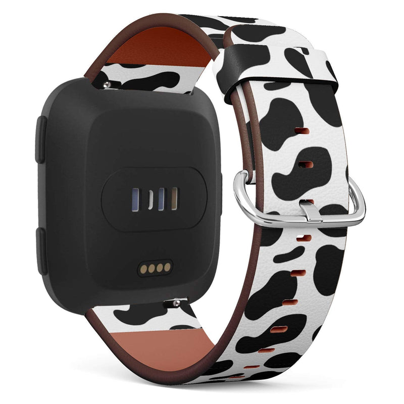 Compatible with Fitbit Versa, Versa 2, Versa Lite, Leather Replacement Bracelet Strap Wristband with Quick Release Pins // Cow
